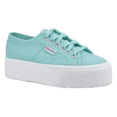 (Green, (Adults')) Superga Linea Up And Down 100% Cotton Women's Green Water Trainers