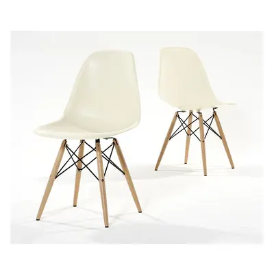 (WHITE , SET OF CHAIRS ) MOF Dining Chairs Retro Wooden Legs Dining Chair