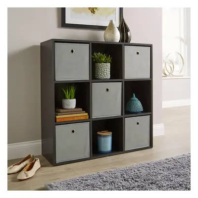 Storage Cube Shelf Bookcase Wooden Display Unit Organiser Black