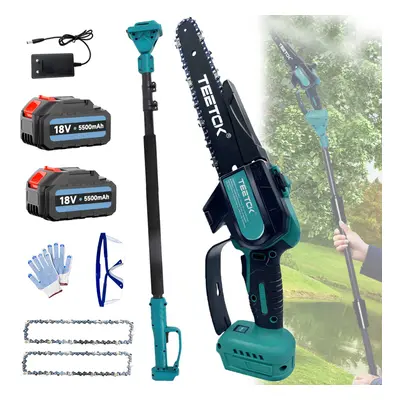 Long Reach Chainsaw Pruner Pole Saw Telescopic Extendable+2Battery 5.5A+Charger-Makita Compatibl