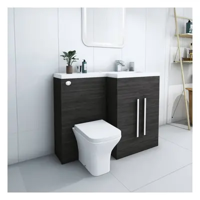 Calm Grey Right Hand Combination Vanity Unit Set with Toilet