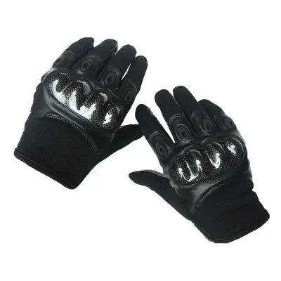 (Black, L) Men Leather Wear-resistant Non-slip Tactical Military Training Anti-cut Full Finger G