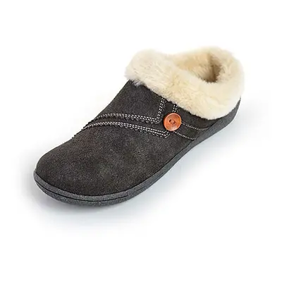 Clarks Furry Mule Grey