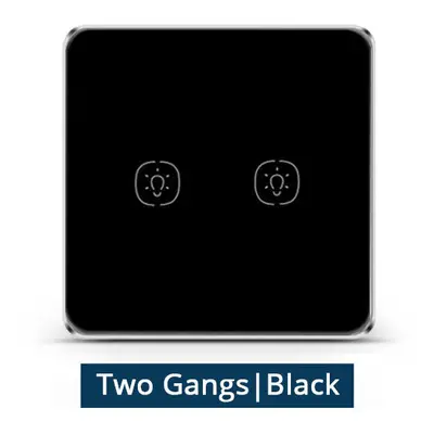 (2 Gang Black) Wireless Remote Switch Work with Tuya Hub One Two Three Gangs Touch Switches Stic