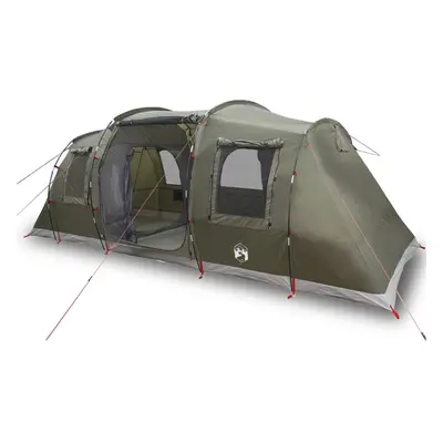 (olive green) vidaXL Family Tent Tunnel 6-Person Camping Tent Lightweight Tent Waterproof