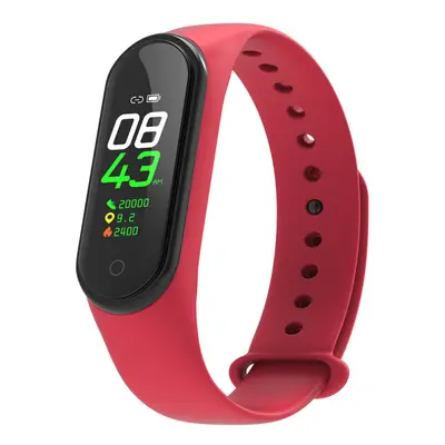 (Red) Heart Rate Blood Pressure Oxygen Monitor Multi-sport Modes Call Notification 0.96inch TFT 