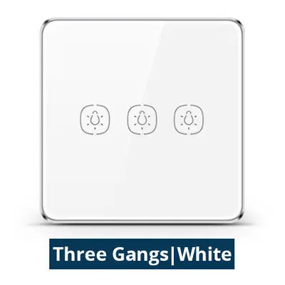 (3 Gang White) Wireless Remote Switch Work with Tuya Hub One Two Three Gangs Touch Switches Stic