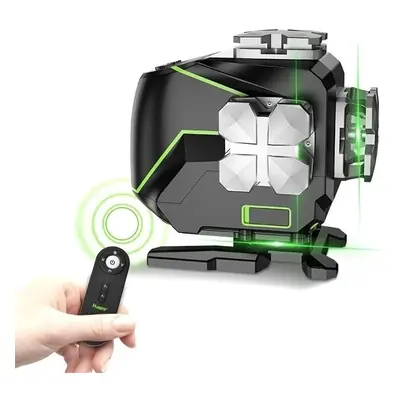 16 lines 4D Cross Line Laser Level Bluetooth & Remote Control Functions Green Beam with Hard Car