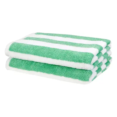 Amazon Basics cabana Stripe Beach Towel - 2-Pack green