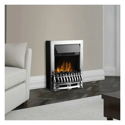 Whitby 2KW LED Electric Fire Freestanding with Remote, Chrome