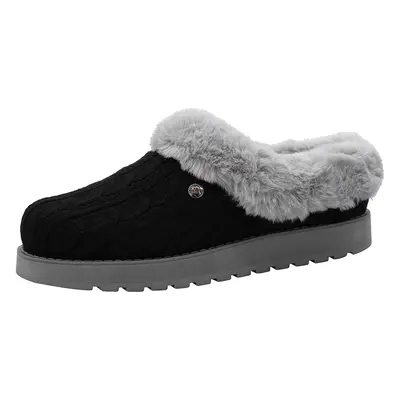 Skechers BOBS from Women's Keepsakes Ice Angel Slipper Black/Grey 8.