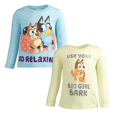 Bluey Bingo Little Girls Pack T-Shirts Blue/Yellow 6-6X