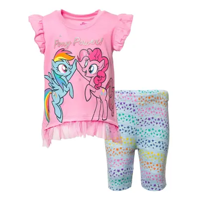 My Little Pony Toddler Girls Ruffled Sleeves T-Shirt Bike Shorts Set