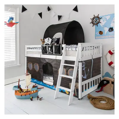 Harri Bunk Bed Low with Pirate Hideaway Package in Classic White