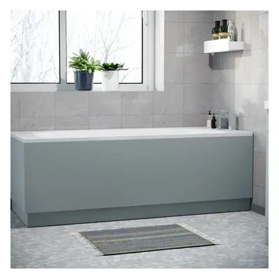 Nes Home Matt Grey 1700mm Water Proof Durable PVC Front Bath Panel 15mm Thick