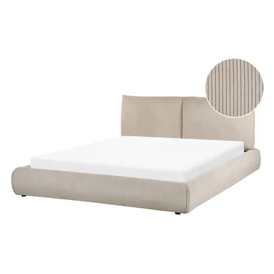 Bed VINAY x cm (EU King Size) Corduroy Taupe