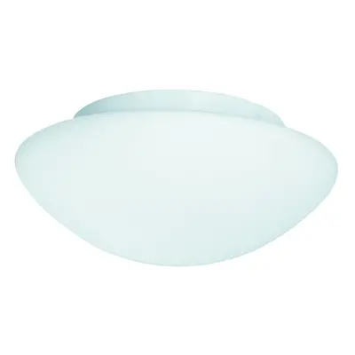 Domed Bathroom Flush Ceiling Light With Opal Glass. 30Cm