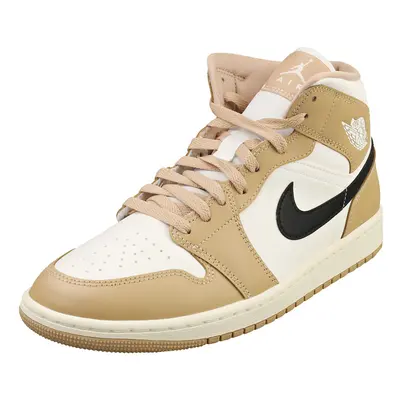 (9) Nike Air Jordan Mid Womens Fashion Trainers in Sail Black Desert