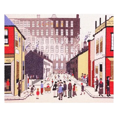 Street Scene Counted Cross Stitch Kit by L.S. Lowry