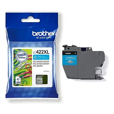 Original Brother LC-422XLC Cyan Ink Cartridge for 1,500 Pages for MFC-J5340DW, MFC-J5345DW, MFC-