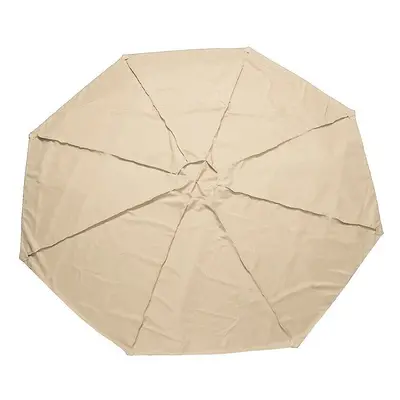 (Beige) 3m Outdoor Umbrella Canopy Replacement Fabric Garden Parasol Roof For Arm Sun Cover