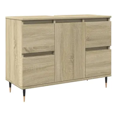 vidaXL Bathroom Cabinet Storage Cabinet Vanity Unit Sonoma Oak Engineered Wood