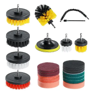 24pcs Cleaning Drill Brush Attachment Set Carpet Tile Power Scrubber Cleaner Attachment