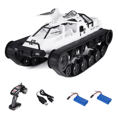 (White with Two Batteries) 1/12 Drift RC Tank Car RTR with Two Batteries with LED Lights 2.4G Hi