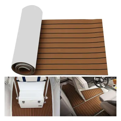 2400x600x6mm EVA Foam Brown With Black Line Boat Flooring Faux Teak Sheet Pad