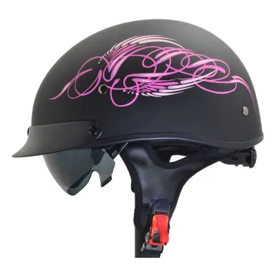 Vega Helmets Unisex-Adult Half Helmet (Pink Scroll on Matte B