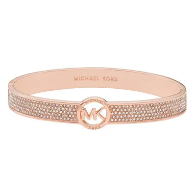 Michael Kors Brass and Pav? Crystal MK Logo Bangle Bracelet for Women