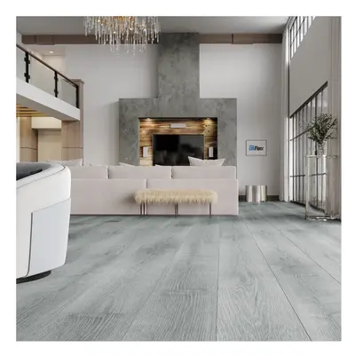 Grey Realistic Woodgrain Wood Effect Self Adhesive PVC Flooring Plank Waterproof, Set of