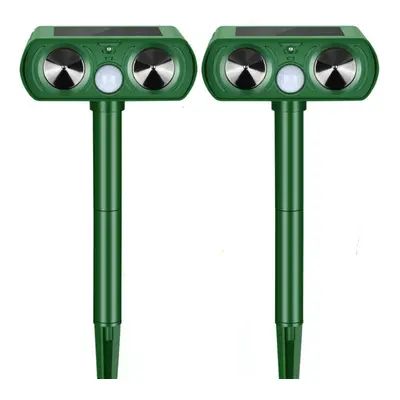 (Set of 2, 2) Ultrasonic Animal Repeller Solar Powered Cat Repellent Waterproof Motion Sensor Ac