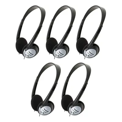 Panasonic RP-HT21 Lightweight Headphones with XBS (5 Pack) Gray 5-Pack