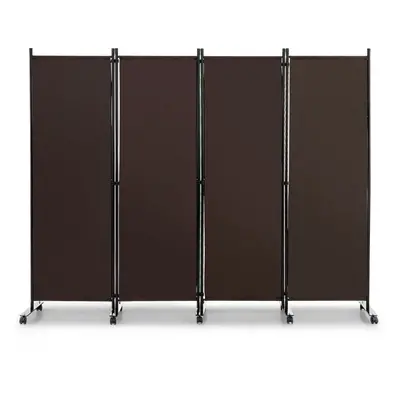 4 Panel Room Divider 172cm Tall Rolling Privacy Screens on Wheels