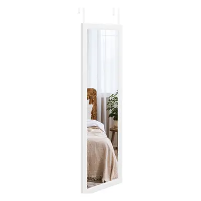 (White) Over Door Mirror Full Length 110x33cm Wall Mounted