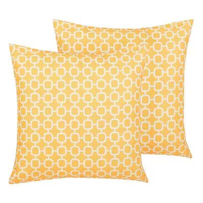 Set of Outdoor Cushions Geometric Pattern ASTAKOS x cm Yellow