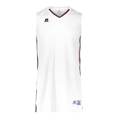 Russell 4B1VTB.WHM.L Youth Legacy Basketball Jersey, White & Maroon - Large