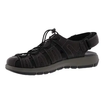 Clarks Men's Brixby Cove Fisherman Sandal Black Leather M US