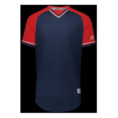 Russell R01X3B.04R.XL Youth Classic V-Neck Jersey - Navy, True Red & White - Extra Large