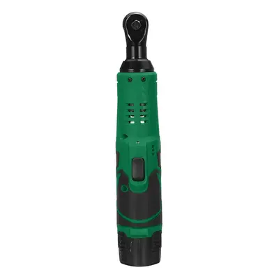 (Green, Two Batteries) 12V 4000mAh Electric Ratchet Wrench With LED Light Angle Wrench Tool W/ 1