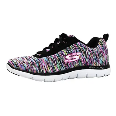 Skechers Women's Flex Appeal 2.0 Black/Multi Sneaker 7.5 US