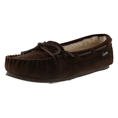 Clarks Womens Nancy Moccasin Winter Slipper (11 US Brown Suede)