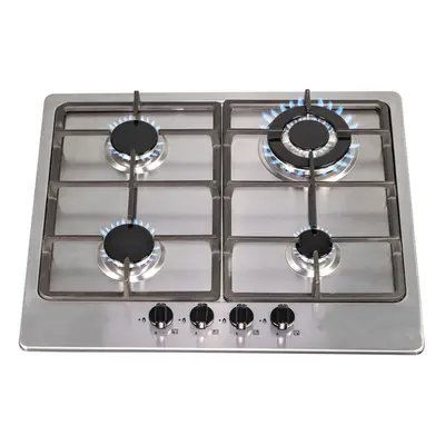 SIA SSG601SS 60cm Stainless Steel Burner Gas Hob With Cast Iron Pan Stands