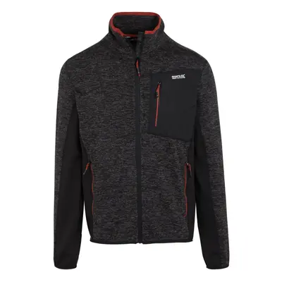 (3XL, Black/Black Marl) Regatta Mens Baslinn Marl Full Zip Fleece Jacket