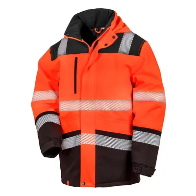 (3XL, Fluorescent Orange/Black) SAFE-GUARD by Result Unisex Adult Softshell Printable Coat