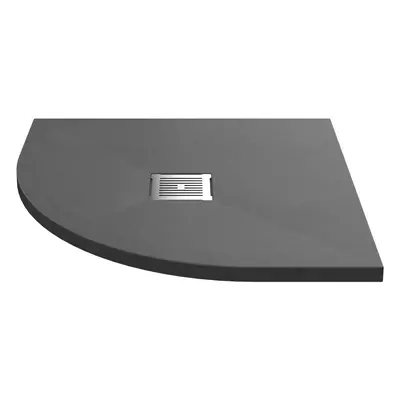 800mm Premium Slimline Quadrant Shower Tray - Slate Grey