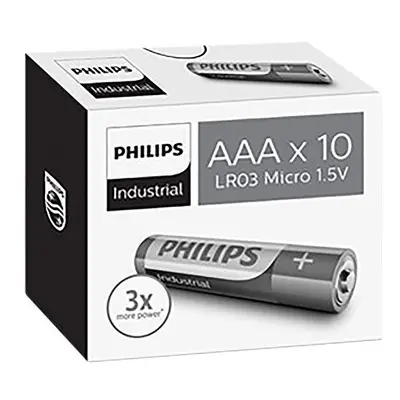 Philips Industrial Alkaline Batteries AAA Silver / Green pieces