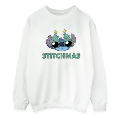 (4XL, White) Disney Mens Lilo & Stitch Stitchmas Glasses Sweatshirt