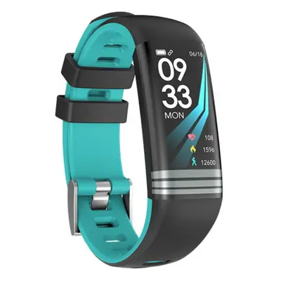 (Cyan) Heart Rate Sleep Monitor Blood Oxygen Pressure IP67 Multi-sport Mode Smart Watch